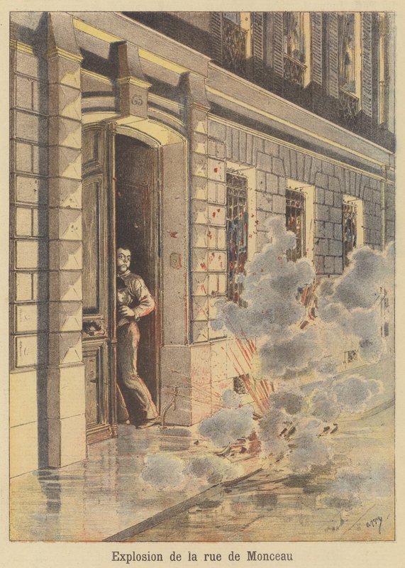 Explosie in de Rue de Monceau door after Henri Meyer