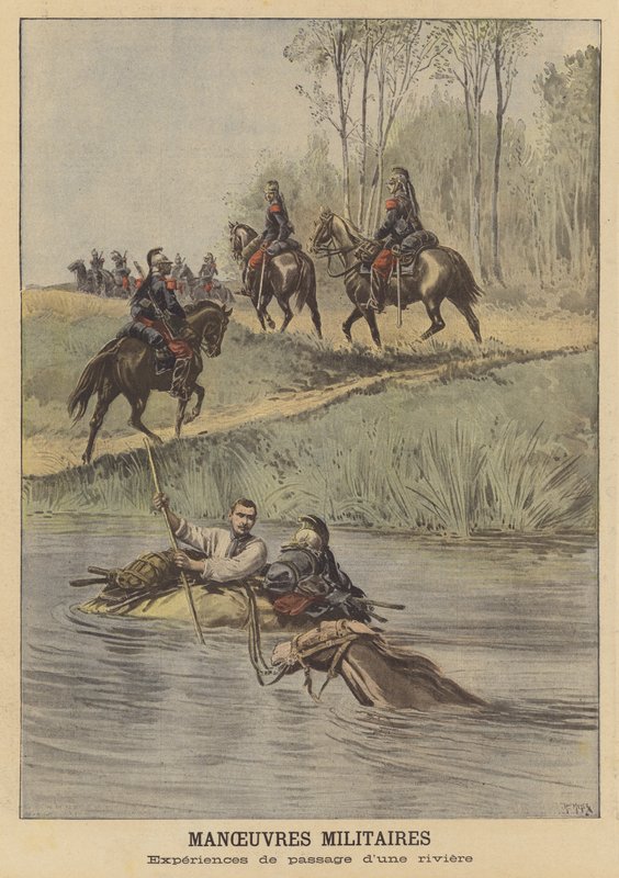 Militaire manoeuvres van het Franse leger door after Henri Meyer