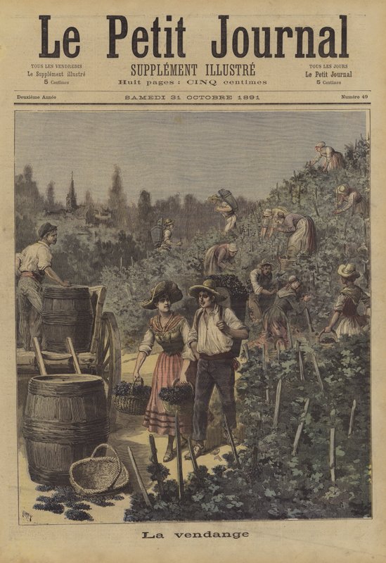 De druivenoogst door after Henri Meyer