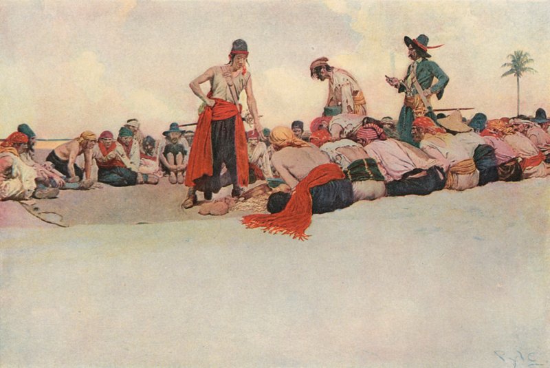 Dus de schat werd verdeeld door after Howard Pyle