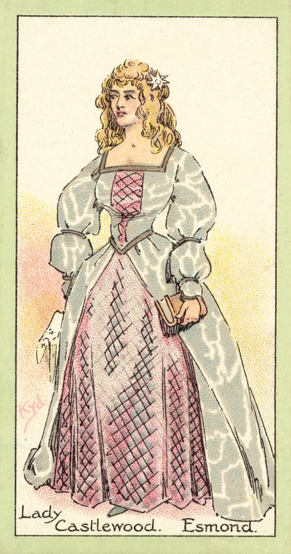 Lady Castlewood, Esmond (chromolitho) door after Joseph Clayton Clarke