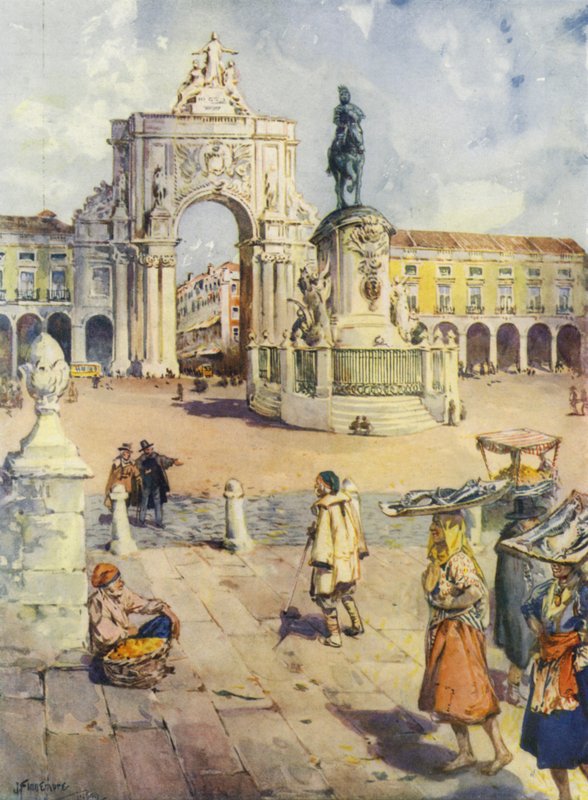 De Praca do Commercio, Lissabon door Joseph (after) Finnemore