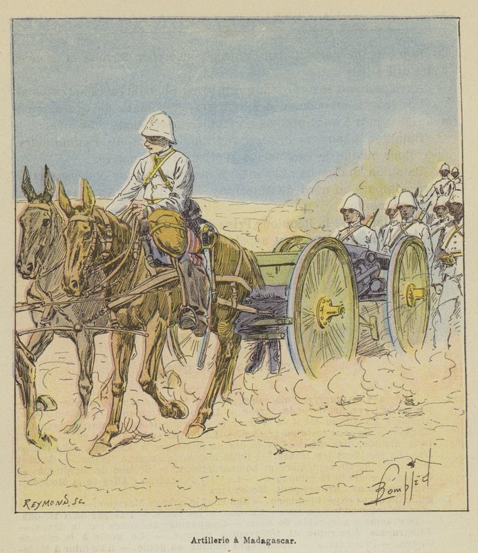 Artillerie in Madagaskar door after Louis Charles Bombled