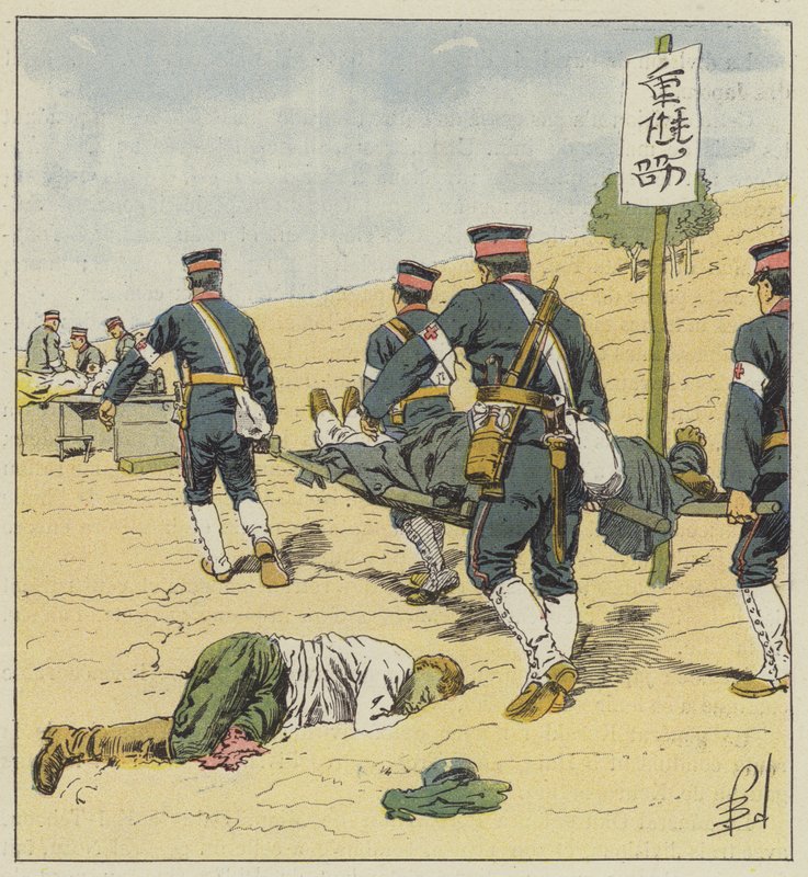 Japanse brancarddragers door after Louis Charles Bombled