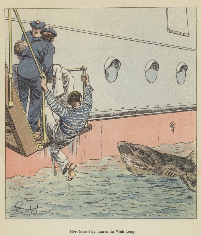 Heldhaftigheid van een matroos van de Vinh-Long door after Louis Charles Bombled