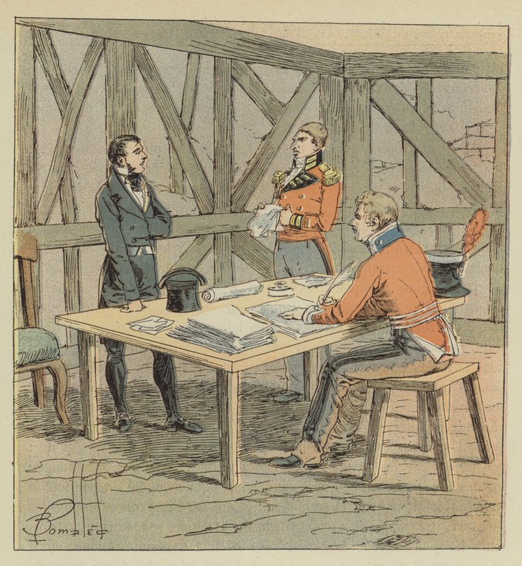 Hudson-Lowe ondervraagt Las-Cases door after Louis Charles Bombled