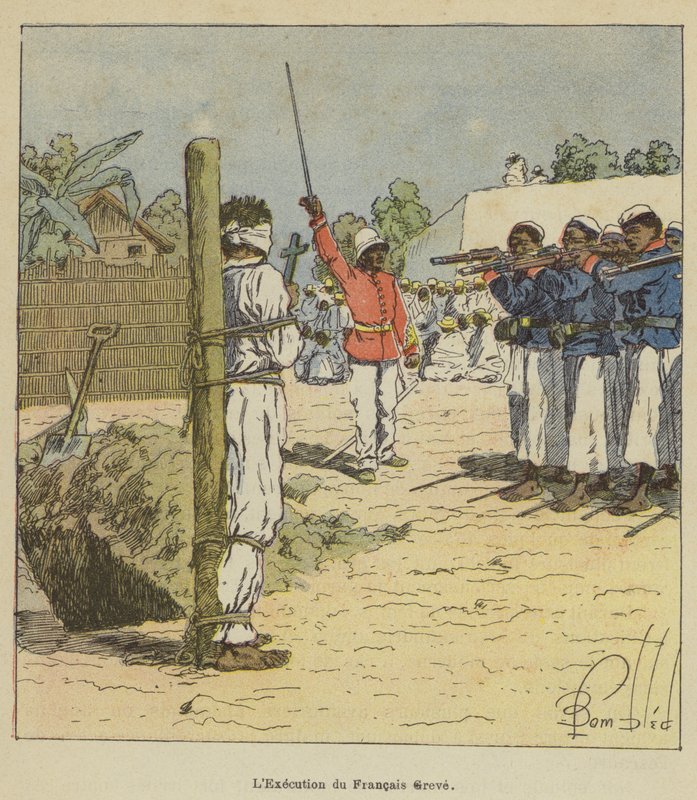 De executie van de Fransman Greve door after Louis Charles Bombled