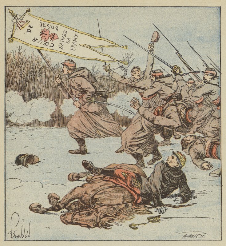 De pauselijke zouaven vallen Loigny aan door after Louis Charles Bombled