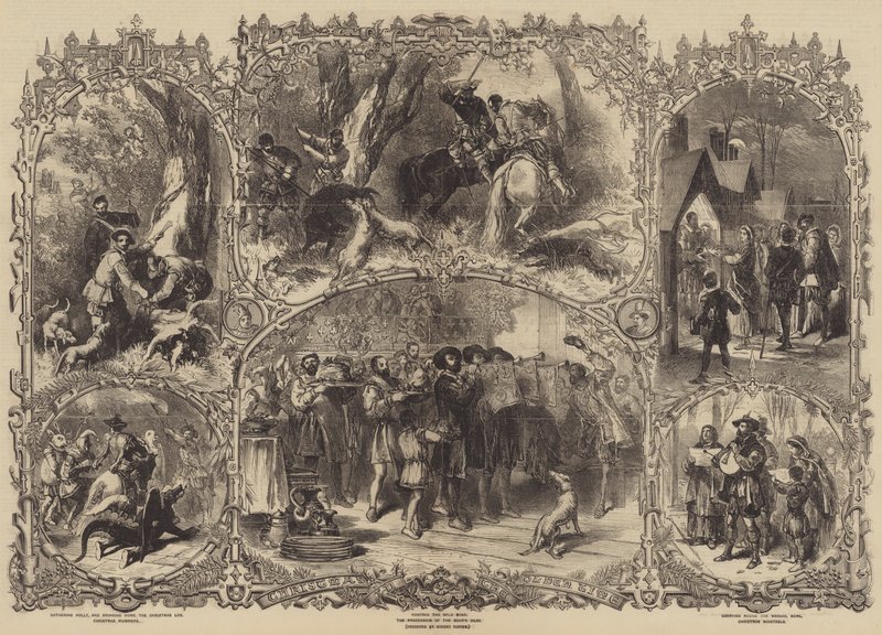 Kerstmis in vroegere tijden door after Myles Birket Foster