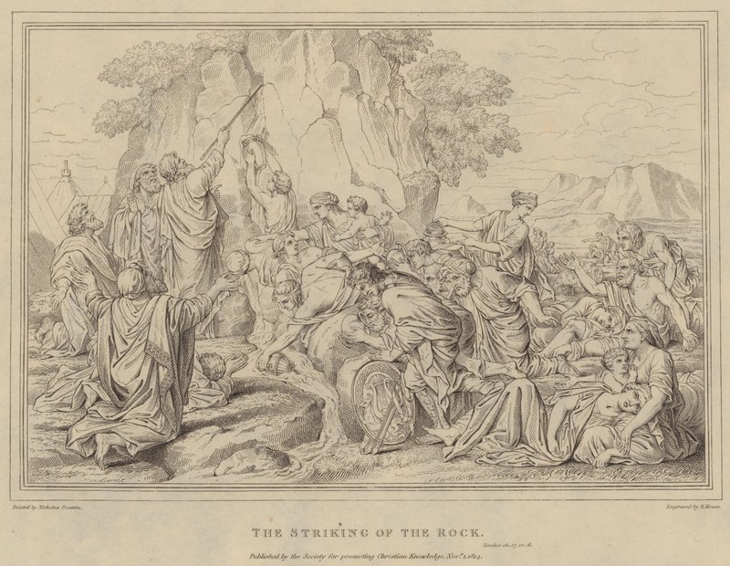 Het Slaan op de Rots door after Nicolas Poussin