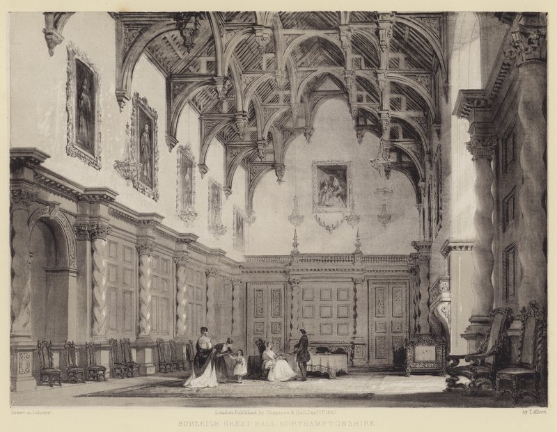 Burleigh Grote Hal, Northamptonshire door after Thomas Allom