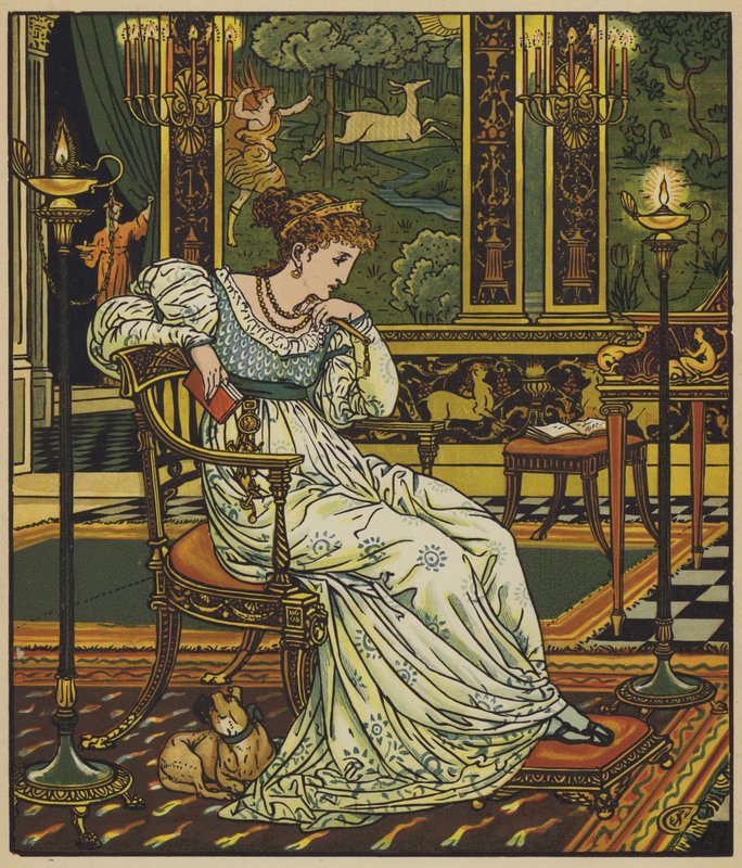 Desiree in haar paleis door after Walter Crane