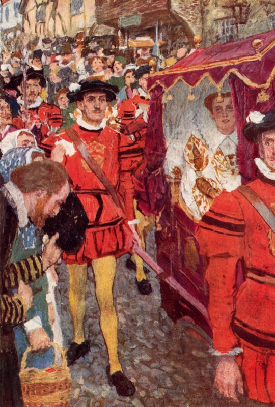 Shakespeare ziet de koningin voorbijgaan door after William Hatherell