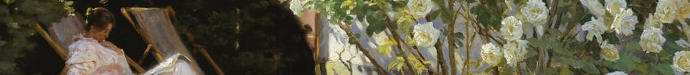 Marie Krøyer zittend in de ligstoel in de tuin bij het huis van mevrouw Bendsen (Peder Severin Krøyer)